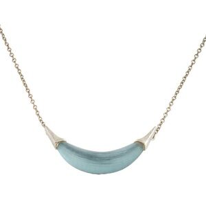 Alexis Bittar Silver and Blue Crescent Necklace